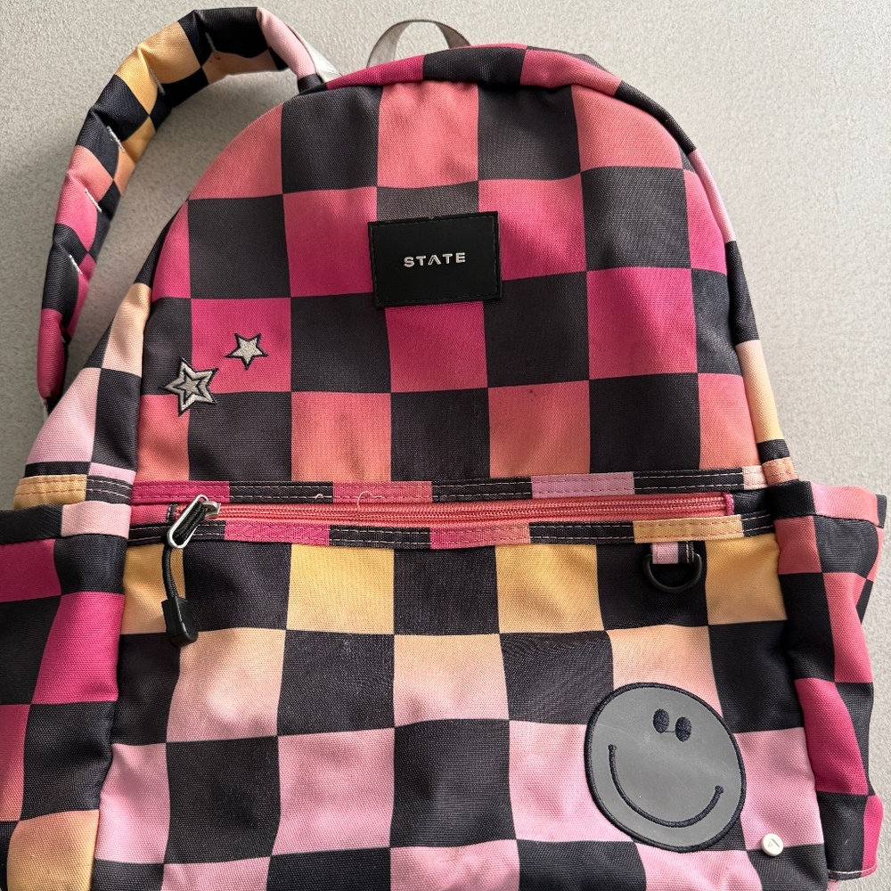 STATE Backpack: Pink Checkerboard